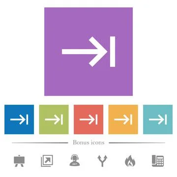 Keyboard tab flat white icons in square backgrounds Stock Illustration