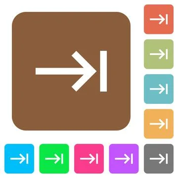 Keyboard tab rounded square flat icons Stock Illustration