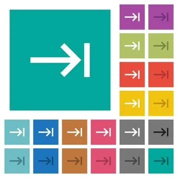 Keyboard tab square flat multi colored icons Ilustración de archivo