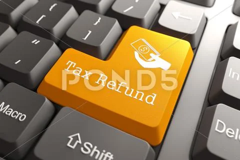 Keyboard with Tax Refund Button. Stock Illustration