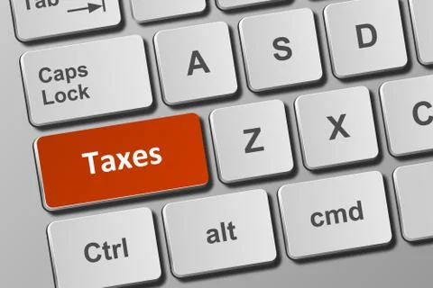 Keyboard with taxes button Stock Illustration