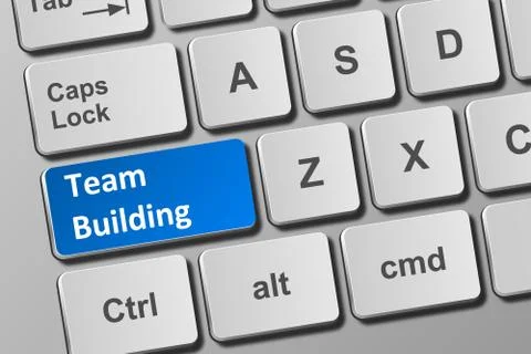 Keyboard with team building button Stock Illustration