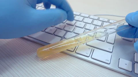 Keyboard Test tube Stock Footage 89039464