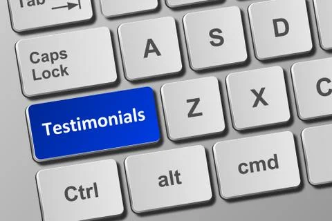 Keyboard with testimonials button Stock Illustration