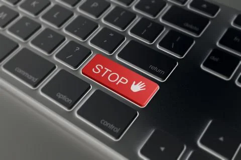 Keyboard with a text stop Stock Illustration