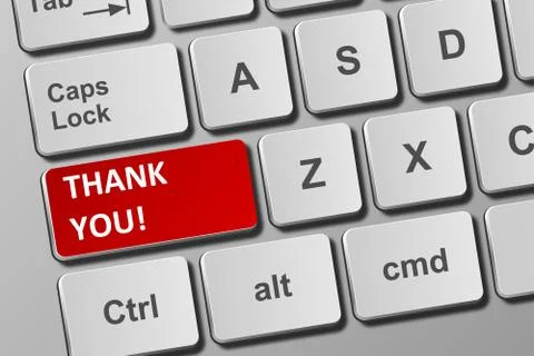 Keyboard with thank you button Stock Illustration
