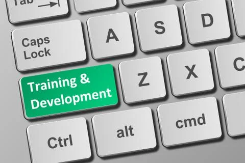 Keyboard with training and development button Stock Illustration