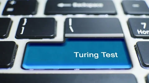 Keyboard Turing Test Button Pressed by hand finger Stock Footage 246650001