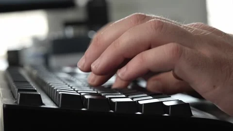 Keyboard typing close Video stock 346179827