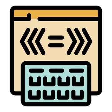 Keyboard typing code equal sign programming software window Stock Illustration