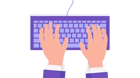 Keyboard typing. computer device and user hands. Technology and business concept Stock Footage 167218613