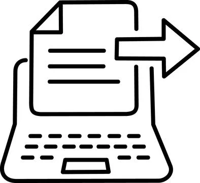 Keyboard Typing Document With Export Arrow Stock Illustration