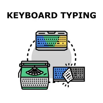 Keyboard typing evolution concept with analogue and digital Stockillustratie