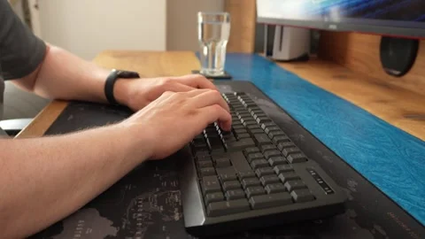 Keyboard Typing Stock Footage 313682960