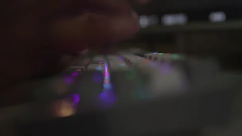 Keyboard typing footage by hand mechanical keyboard Stock Footage 290944857