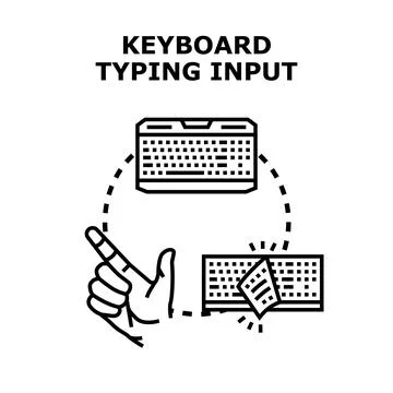 Keyboard typing input process for programming and data entry 스톡 일러스트