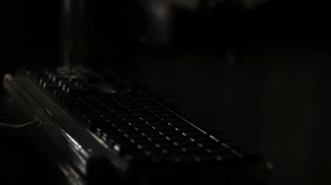 Keyboard typing at night Stock Footage 4832050