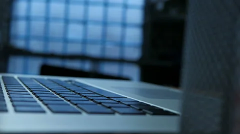 Keyboard Typing At Night Stock Footage 64059094