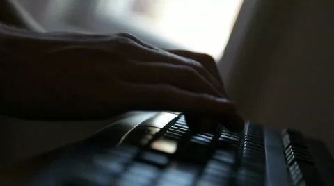 Keyboard typing silhouette Stock Footage 548473