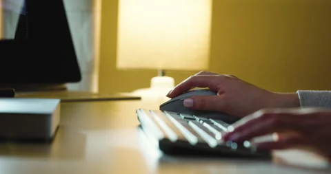 Keyboard Typing - Wide - Normal Speed Stock Footage 265813127