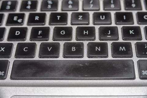 Keyboard from a used notebook Foto stock