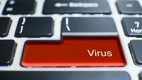 Keyboard Virus Button Pressed Stock Footage 246651069