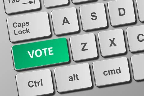 Keyboard with vote button Stock Illustration