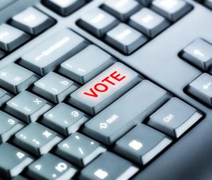 Keyboard with vote button Stock Photos