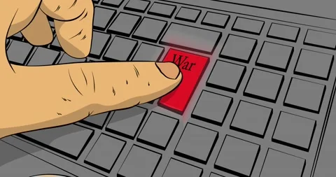 Keyboard with War word Video stock 171581619