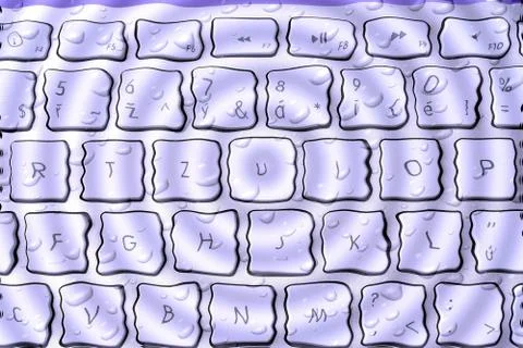 Keyboard - Water Effect Stock Photos