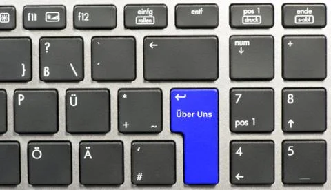 Keyboard with word about us Illustrazione stock