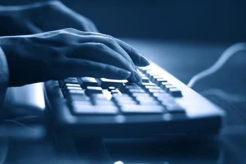 Keyboard work hand Stock Photos