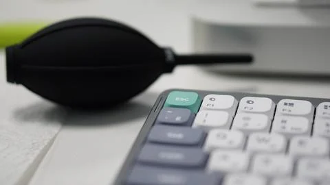 Keyboard on a working desk Stock Photos