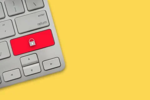 Keyboard on yellow background 库存照片