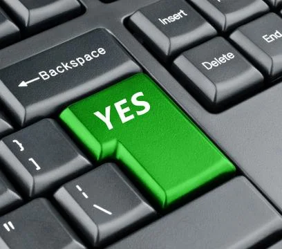 Keyboard yes button Stock Photos