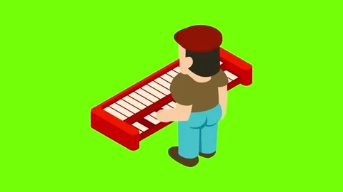 Keyboardist icon animation Stock Footage 152577165