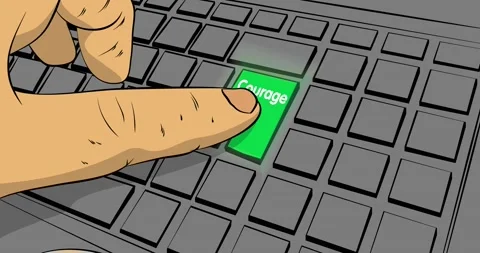 Keyboards with Courage word Video stock 170136797