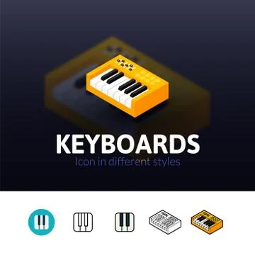 Keyboards icon in different style Stock Illustration