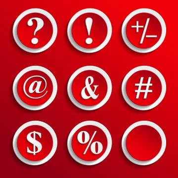 Keybord symbol in red Stock Illustration