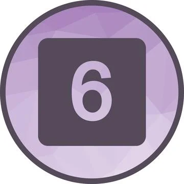 Keycap Digit Six icon vector image. Stock Illustration