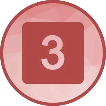 Keycap Digit Three icon vector image. Stock Illustration