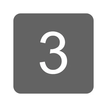 Keycap Digit Three icon vector image. Illustration