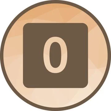 Keycap Digit Zero icon vector image. Stock Illustration