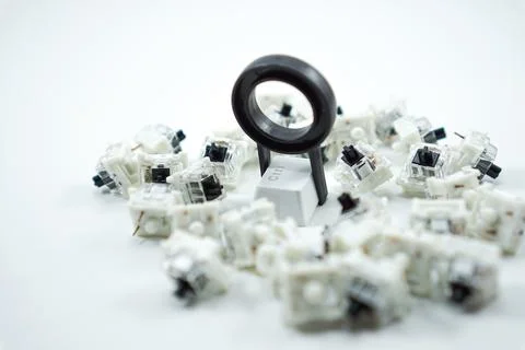 Keycap puller with mechanical keyboard keycaps and black mechanical switch ke Stock Photos