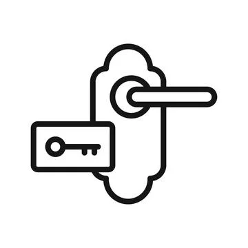 Keycard access icon Black line art vector logo Stock Illustration
