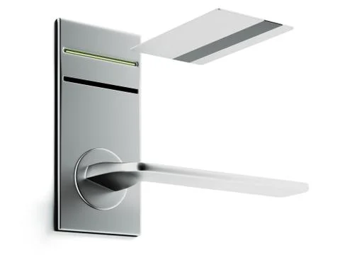 Keycard and electronic lock Illustrazione stock