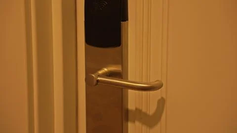 Keycard door lock providing access control and security Stock Photos