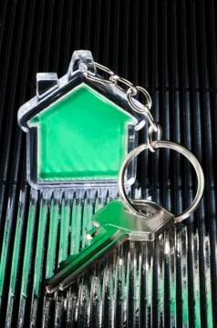 Keychain and key Stock Photos