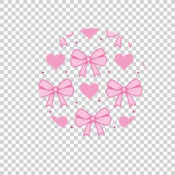 Keychain Circular Pattern Of Bows And Hearts Repeat stars Illustrazione stock