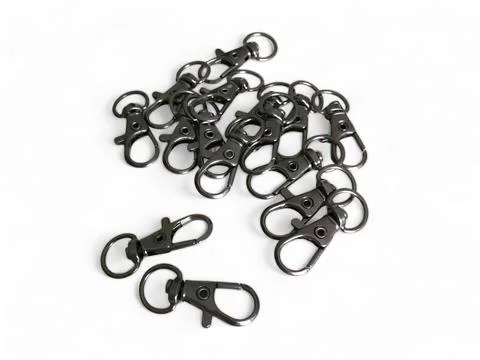 The keychain clasp is black on a white background Stock Photos